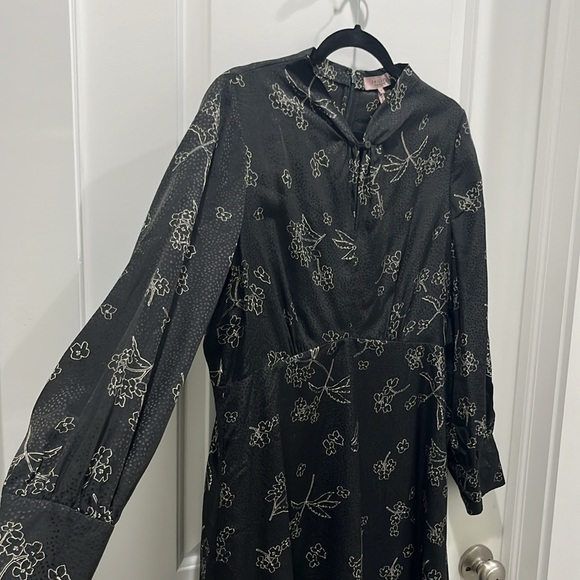 Rebecca Taylor Tailored Silhouette Floral Silk Blend Long Sleeve Dress Sz 10 - Picture 8 of 10